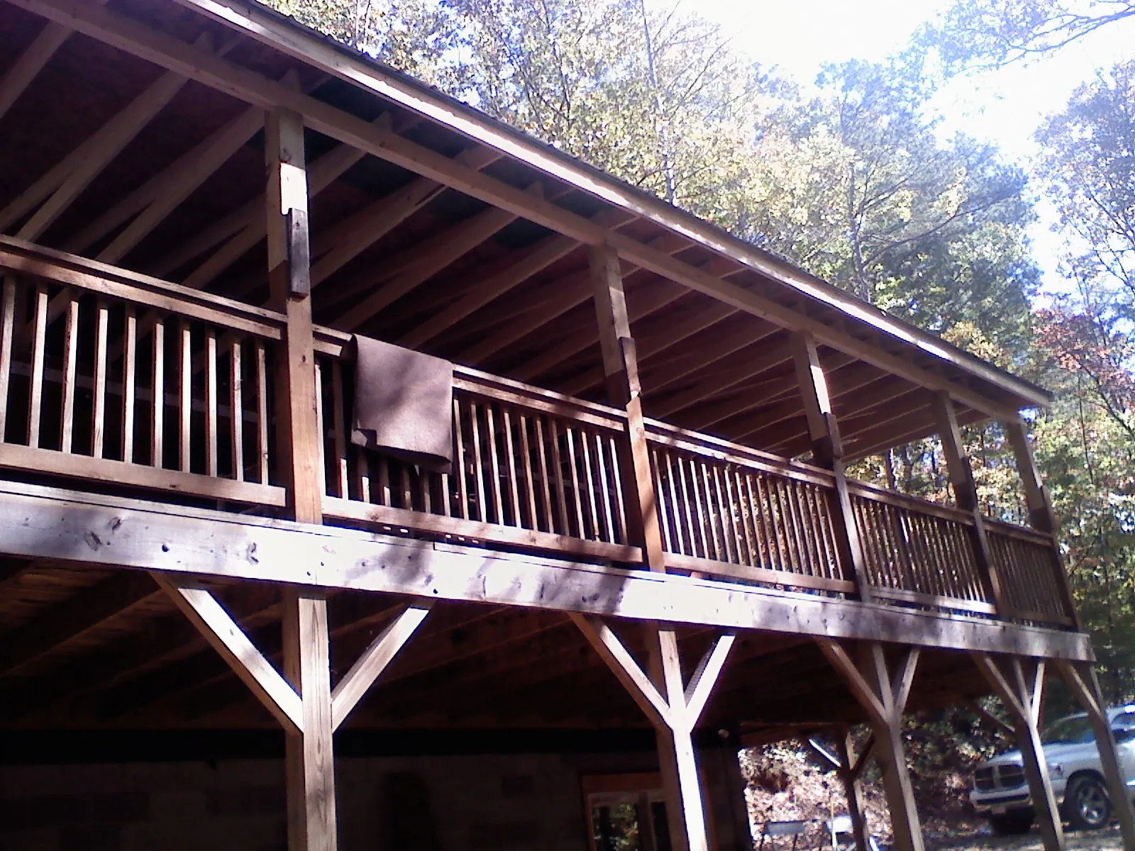 Timber framing under a new elevated porch and deck — Roof Leak Repair in Fayville by Roofing Brothers